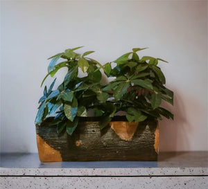 Rectangular decorative artificial plant pot