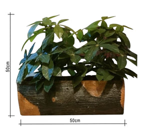 Rectangular decorative artificial plant pot