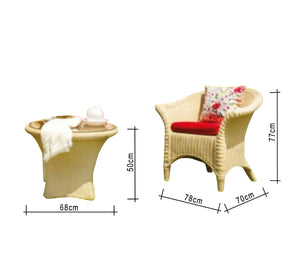 A set of artificial rattan for outdoor spaces