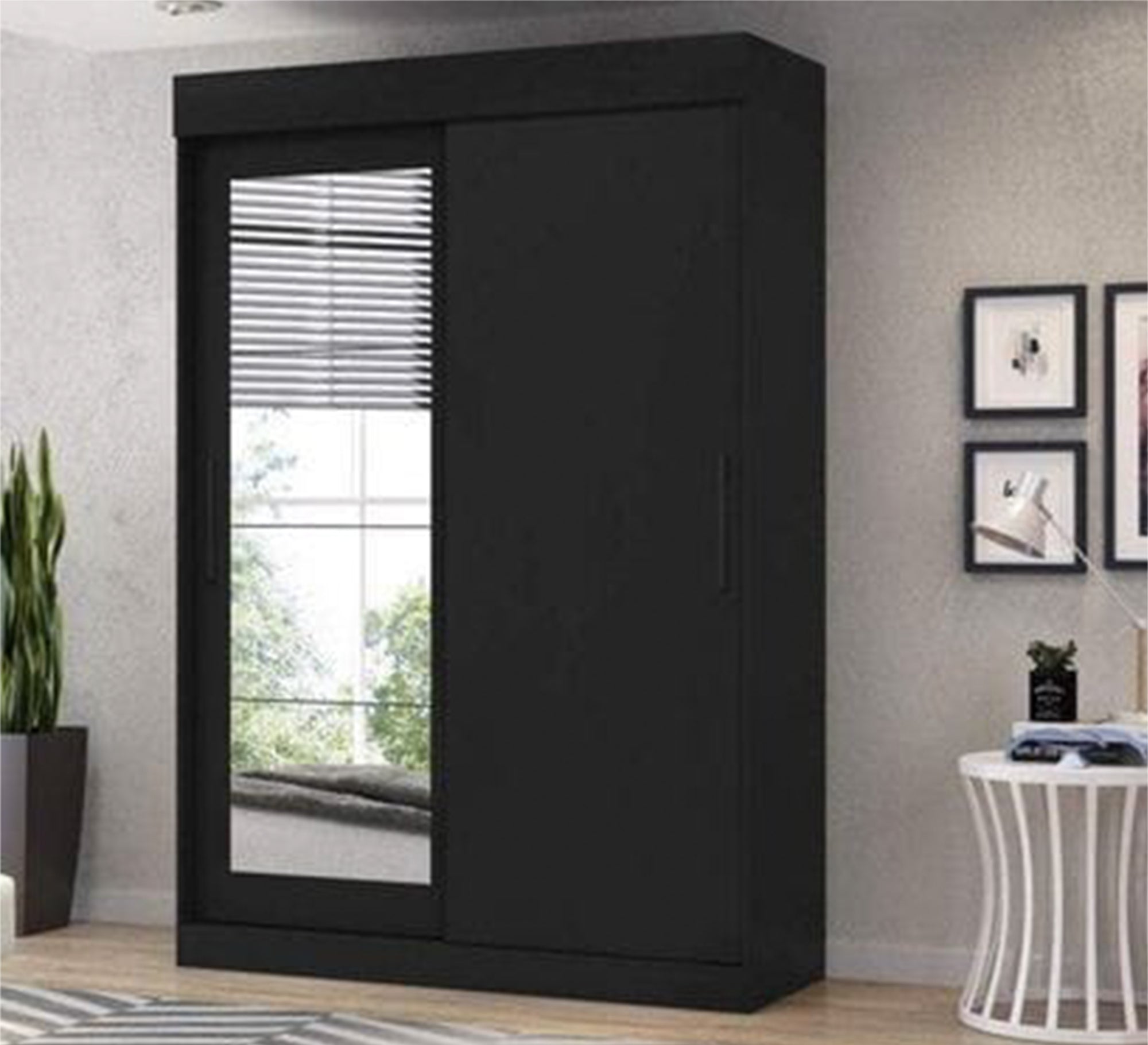 Black sliding wardrobe