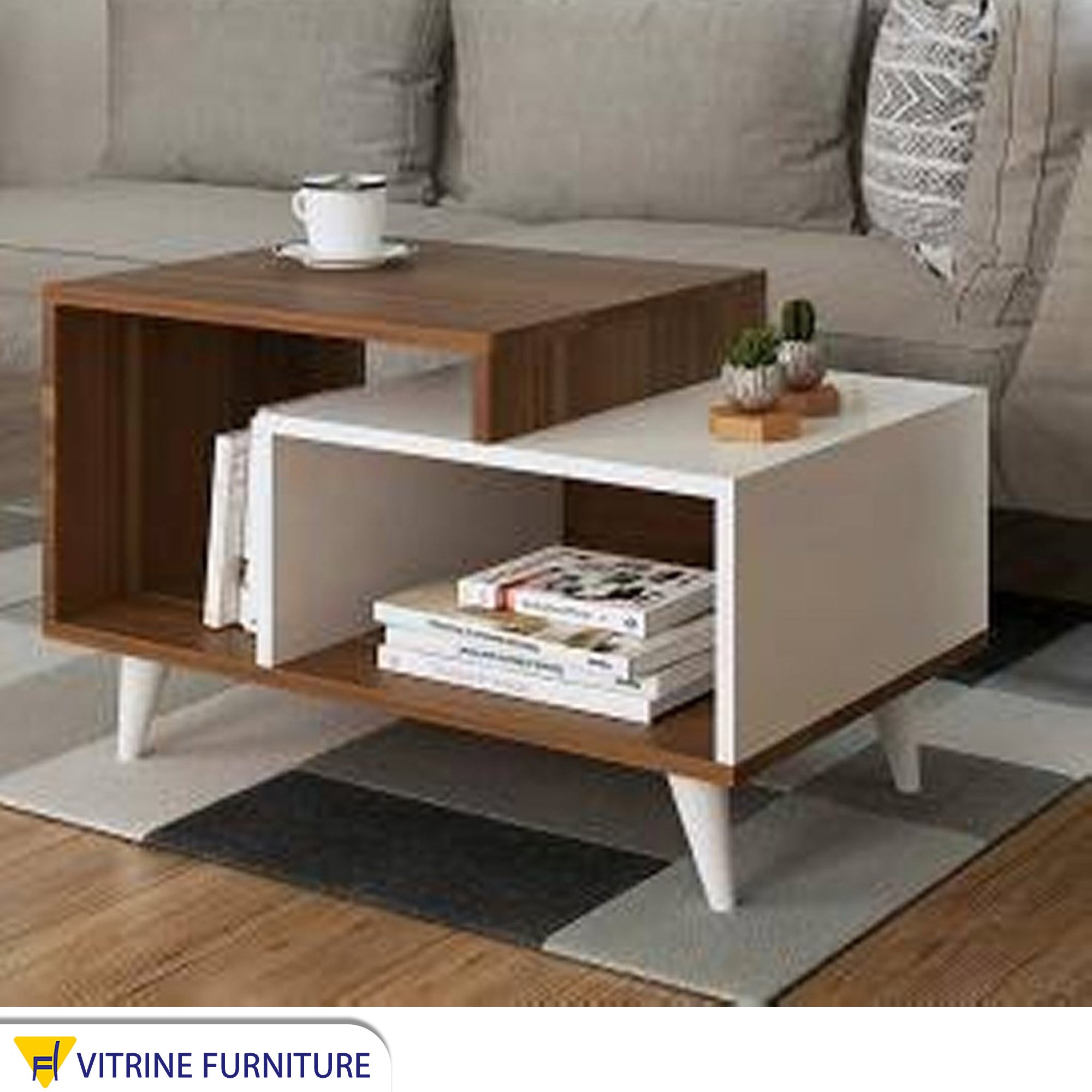 Coffee table white*brown
