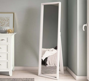 Modern standing mirror in white