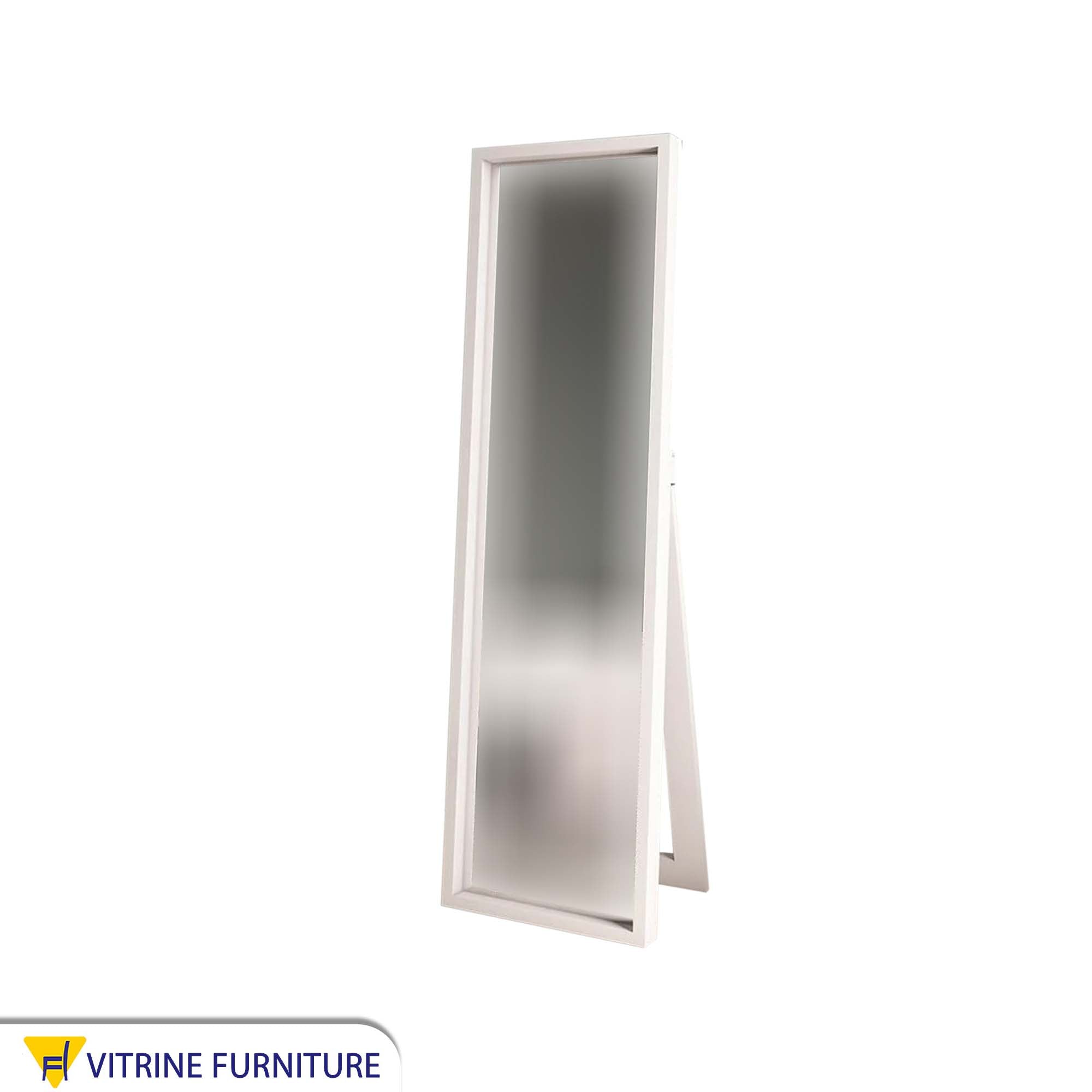Modern standing mirror in white