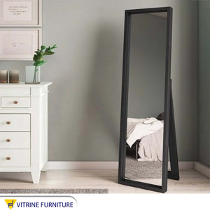 Modern standing mirror in black