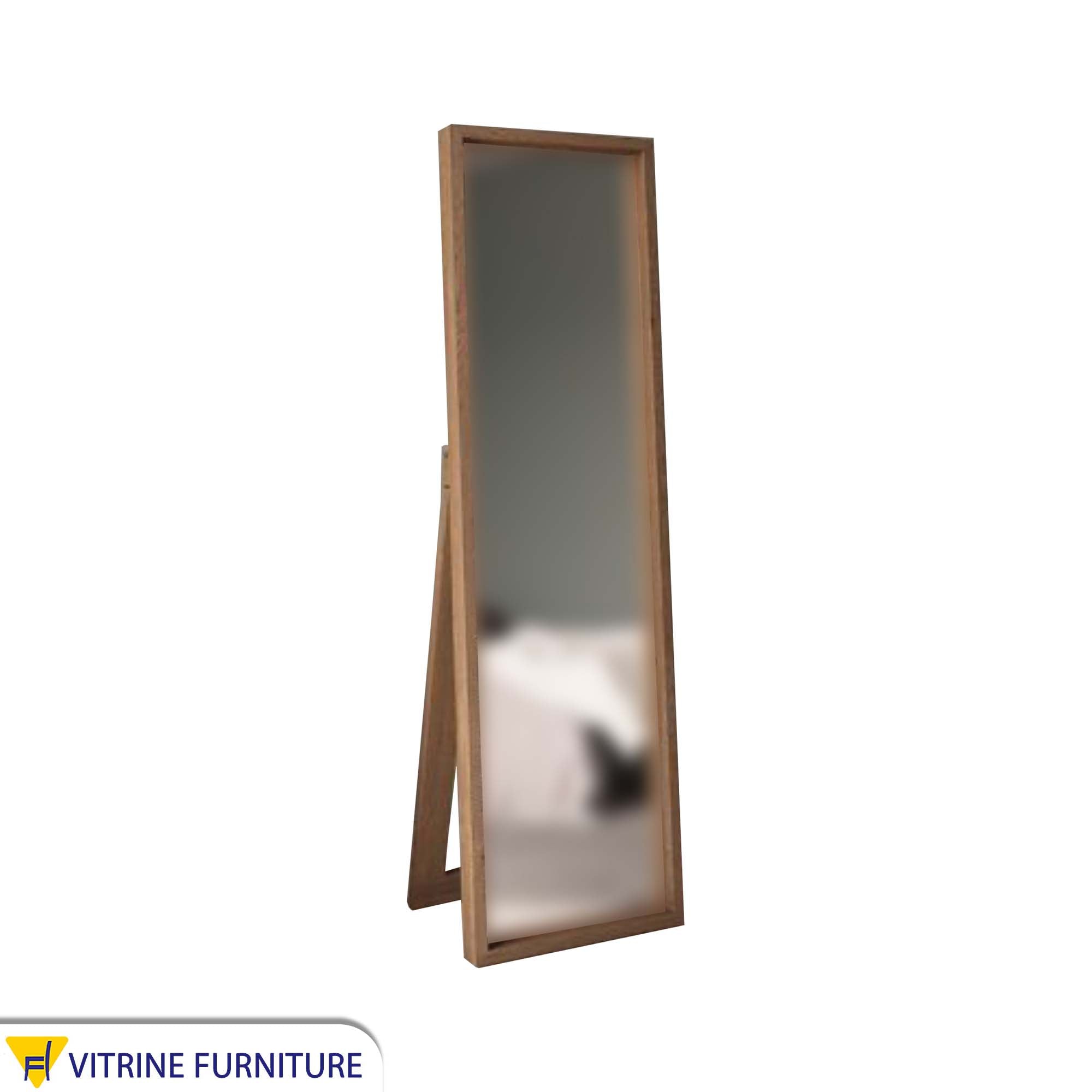 Modern rectangular mirror with wooden frame