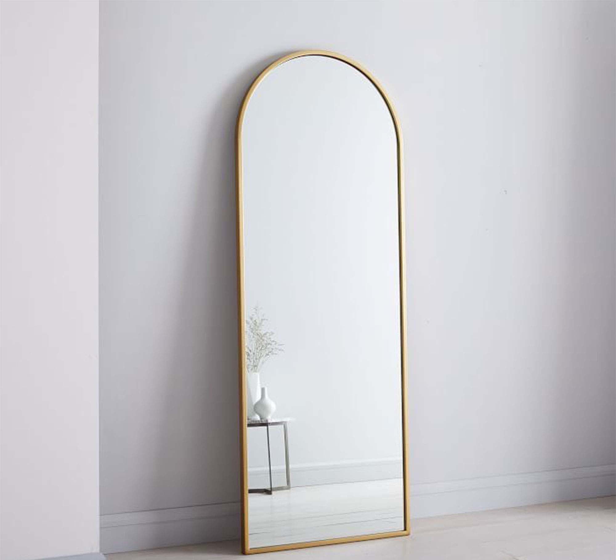 Sleek Modern Mirror with Elegant Gold Trim