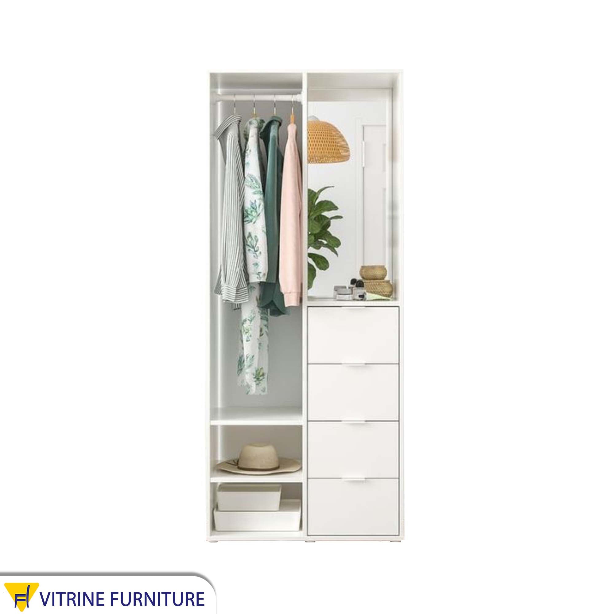 Double-door wardrobe in white