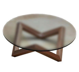 Round Glass-Top Table, Chic & Modern