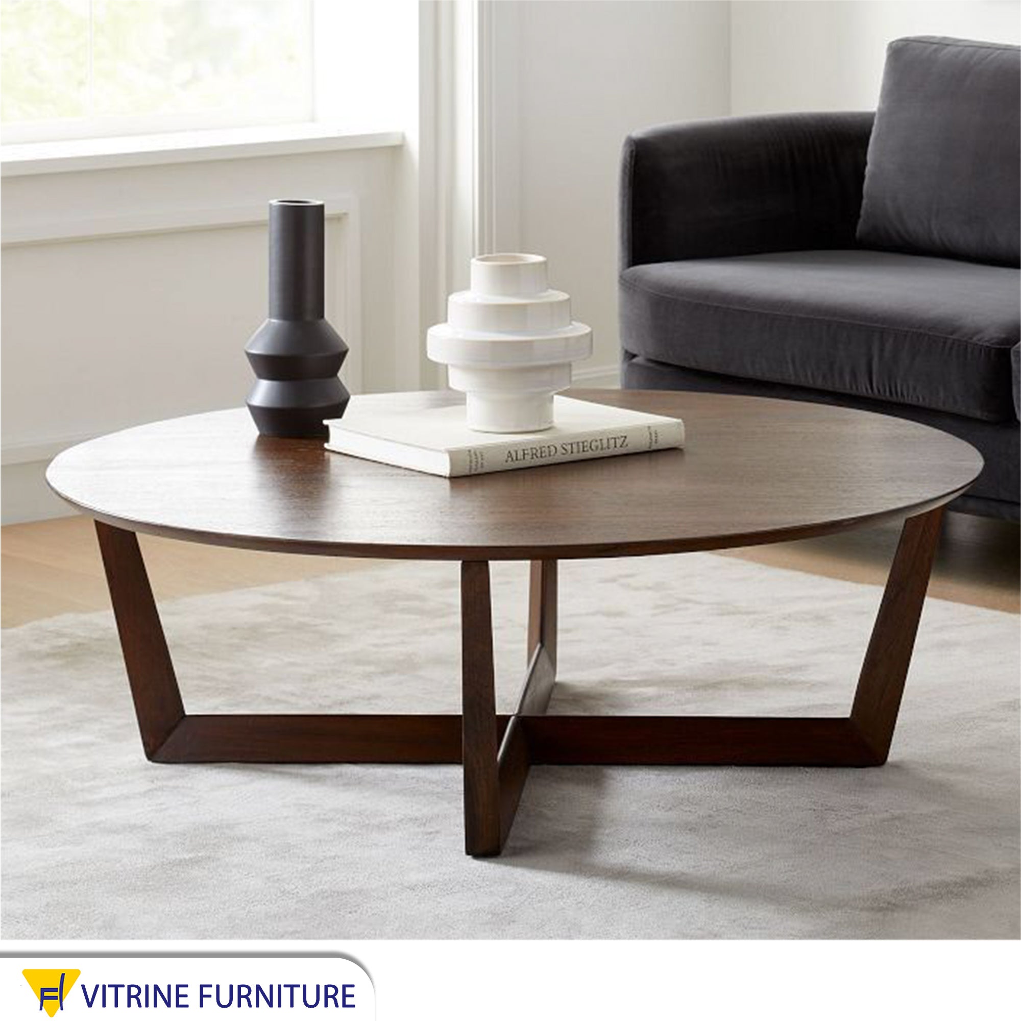 Dark Brown Circular Table - Elegant & Durable Design