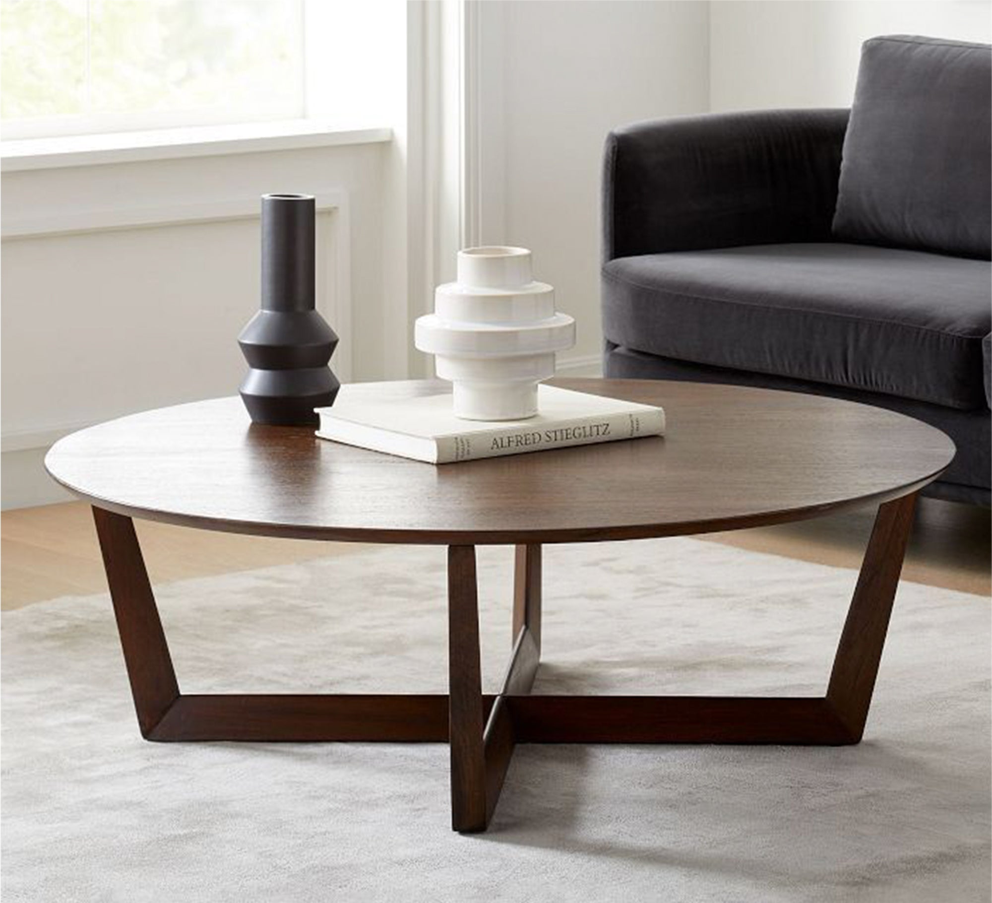 Dark Brown Circular Table - Elegant & Durable Design