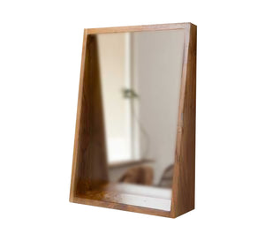 Wall Mirror, Built-In Storage Shelf, Space-Saving