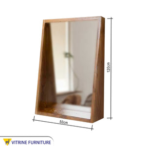 Wall Mirror, Built-In Storage Shelf, Space-Saving