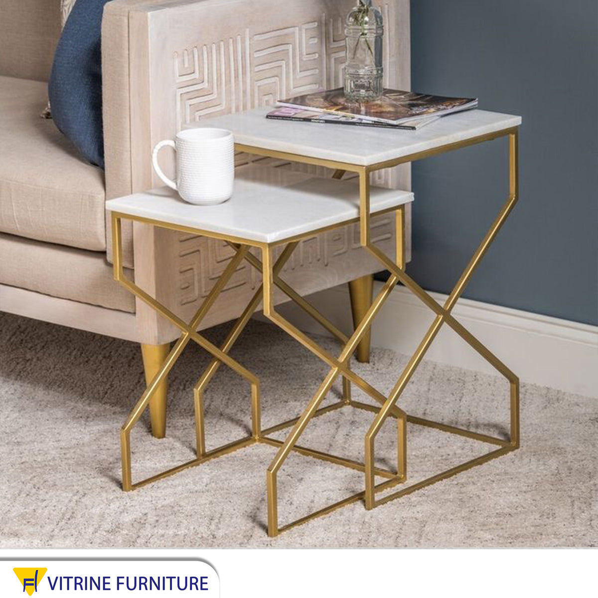 Gold metal tables 2 - Vitrine Furniture