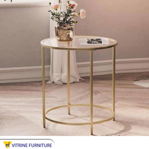 Side table with glass surface