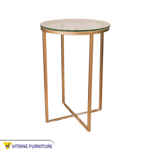 Side table with x-shaped base
