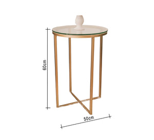 Side table with x-shaped base