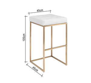 Bar chair with white leather seat