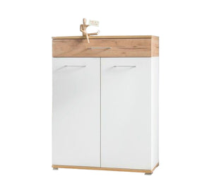 White Shoe rack and beige top drawer