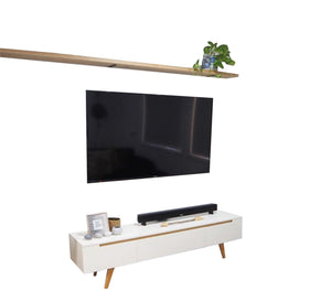 TV table with two shelves and X-shaped legs