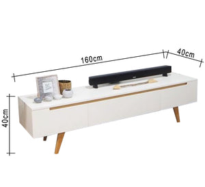 TV table with two shelves and X-shaped legs