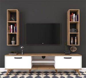 TV table with two wall shelves