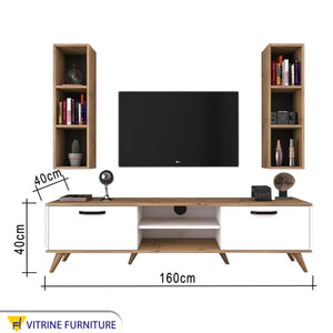 TV table with two wall shelves