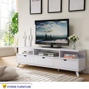 TV table with high legs, white