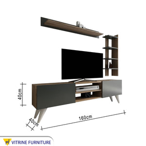 TV cabinet with three units