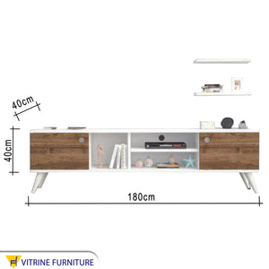 TV table equipped with wall shelves