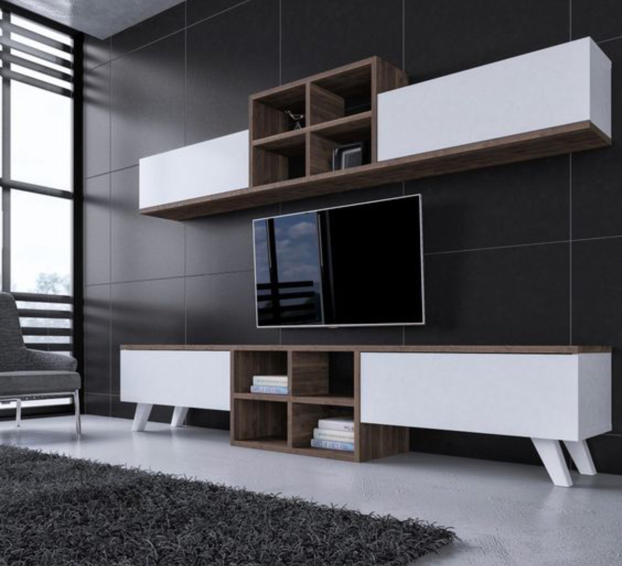 Two identical units TV cabinet