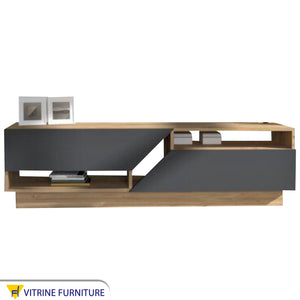Dark gray and beige TV table