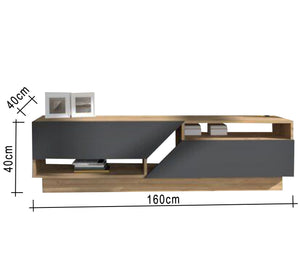 Dark gray and beige TV table