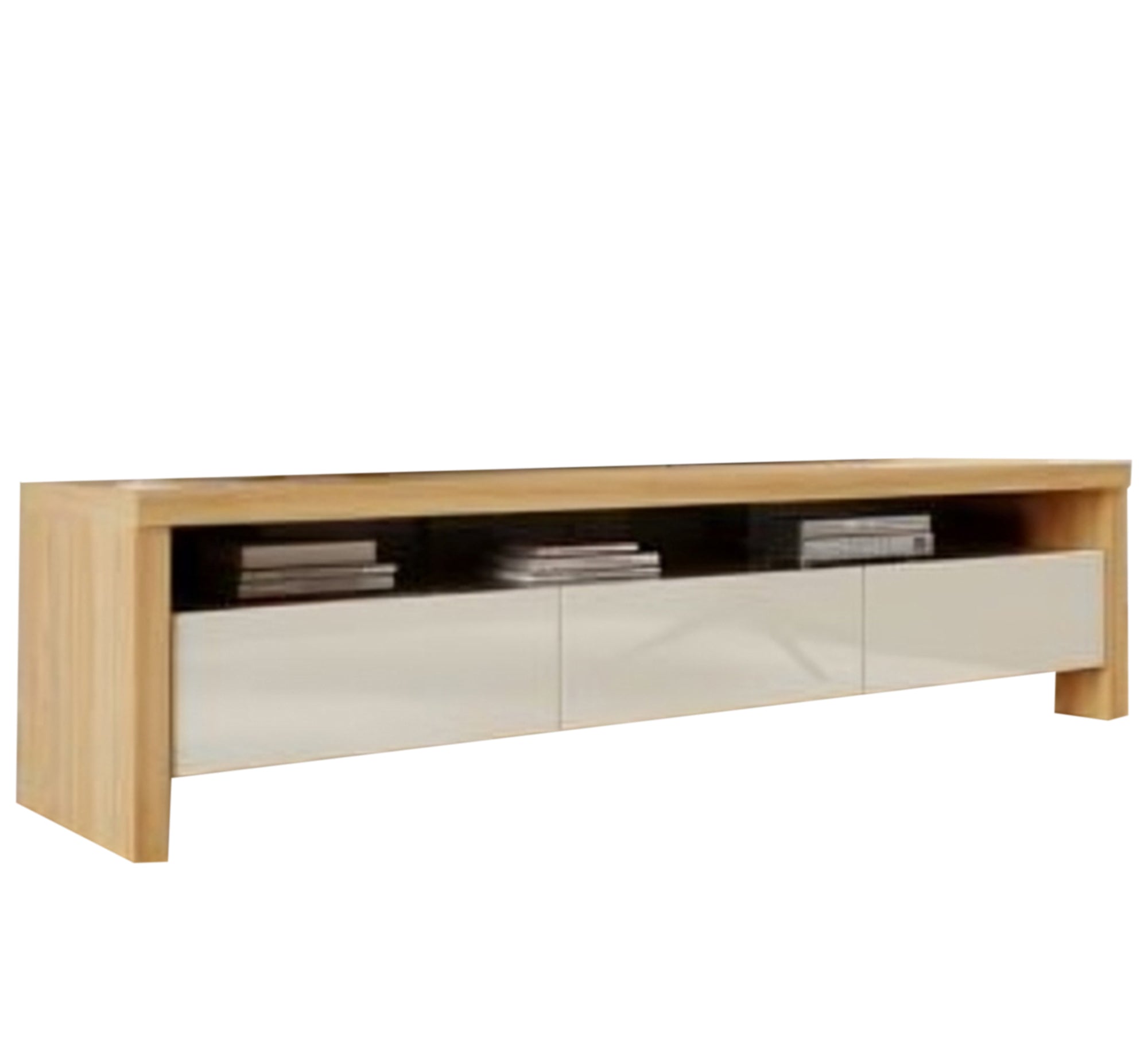 TV unit with large open shelf for storage