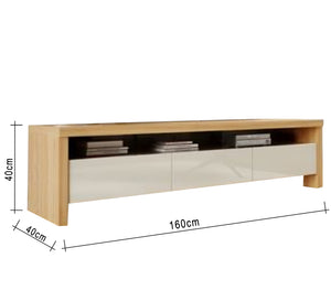 TV unit with large open shelf for storage