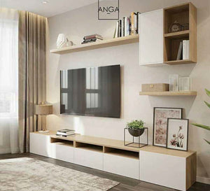 TV Unit: Sleek Design with Space-Saving Shelves