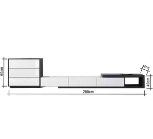 TV table with overlapping surfaces