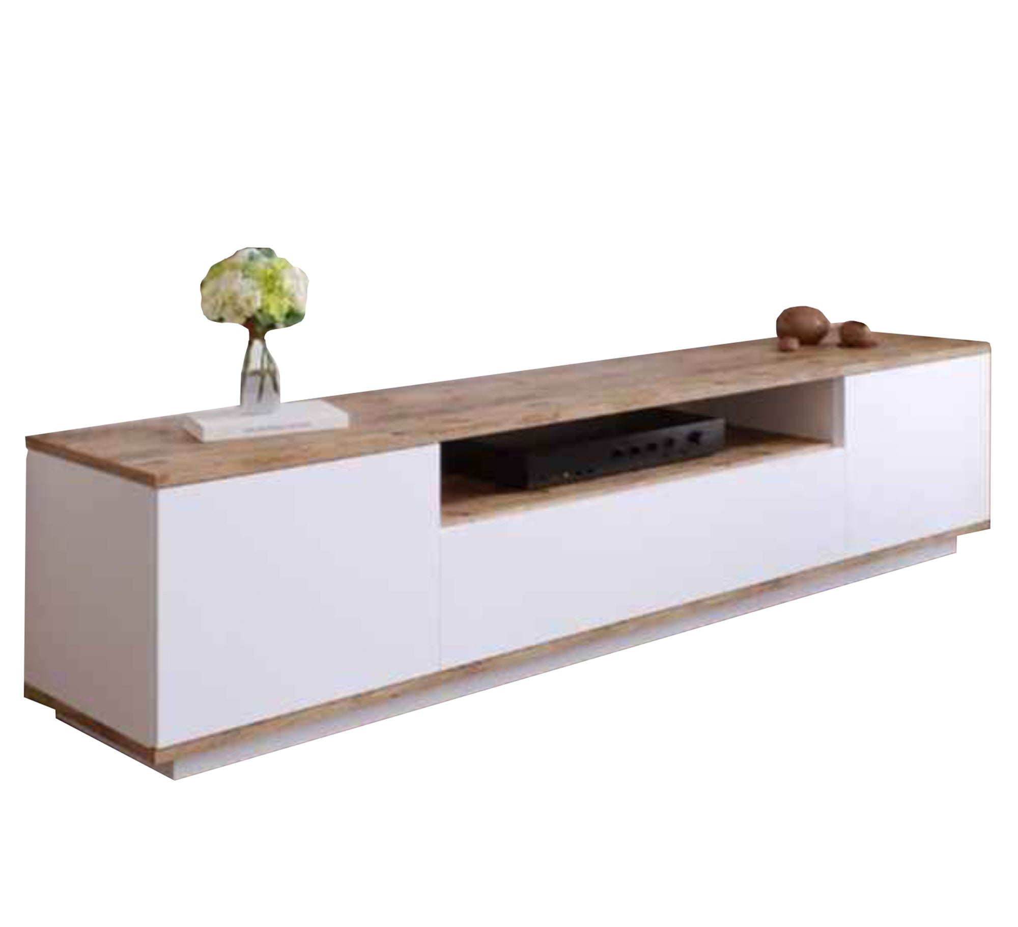 TV unit with three doors and a shelf