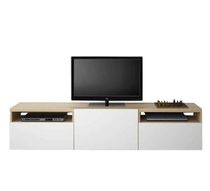 TV table with beige wooden top