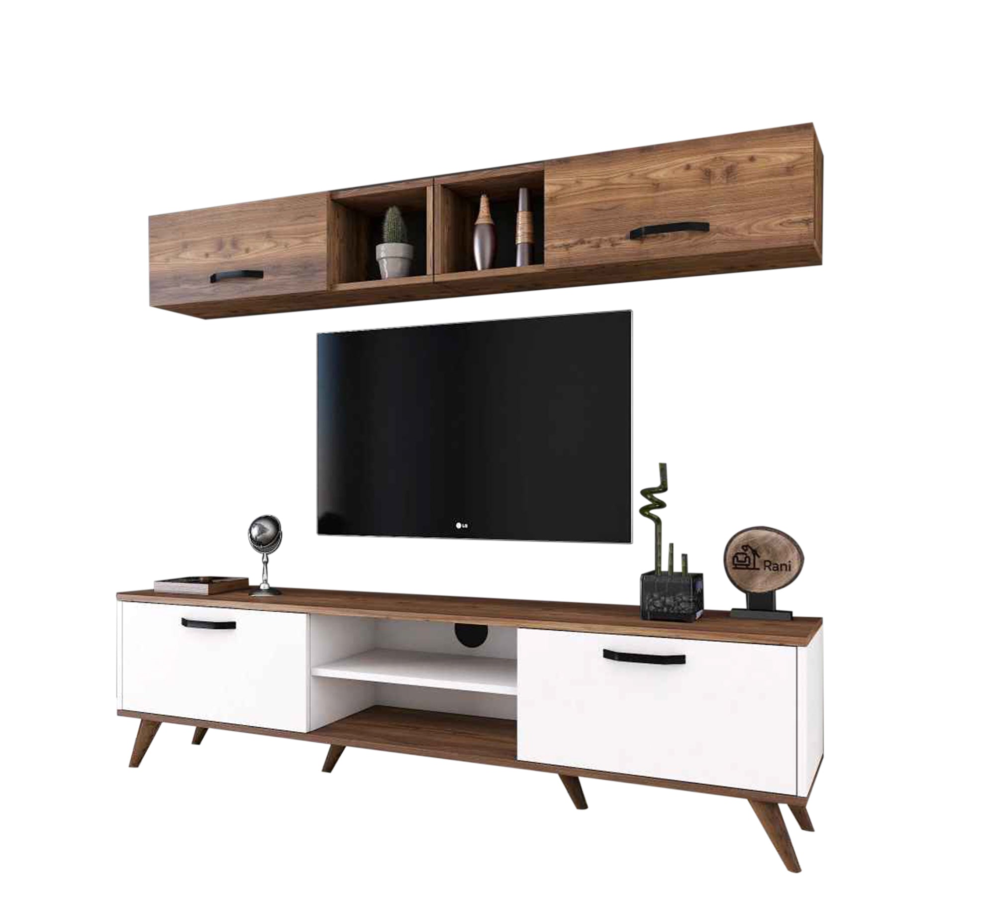 TV Cabinet: Modern Two-Unit, Sleek Design