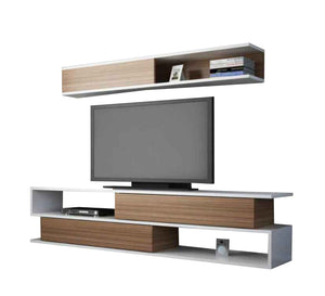 TV cabinet with overlay surfaces