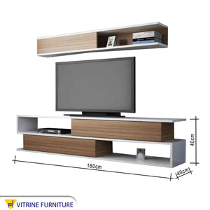 TV cabinet with overlay surfaces