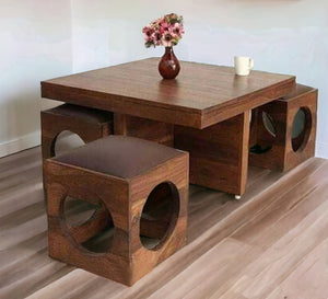 Large center table with four rolls