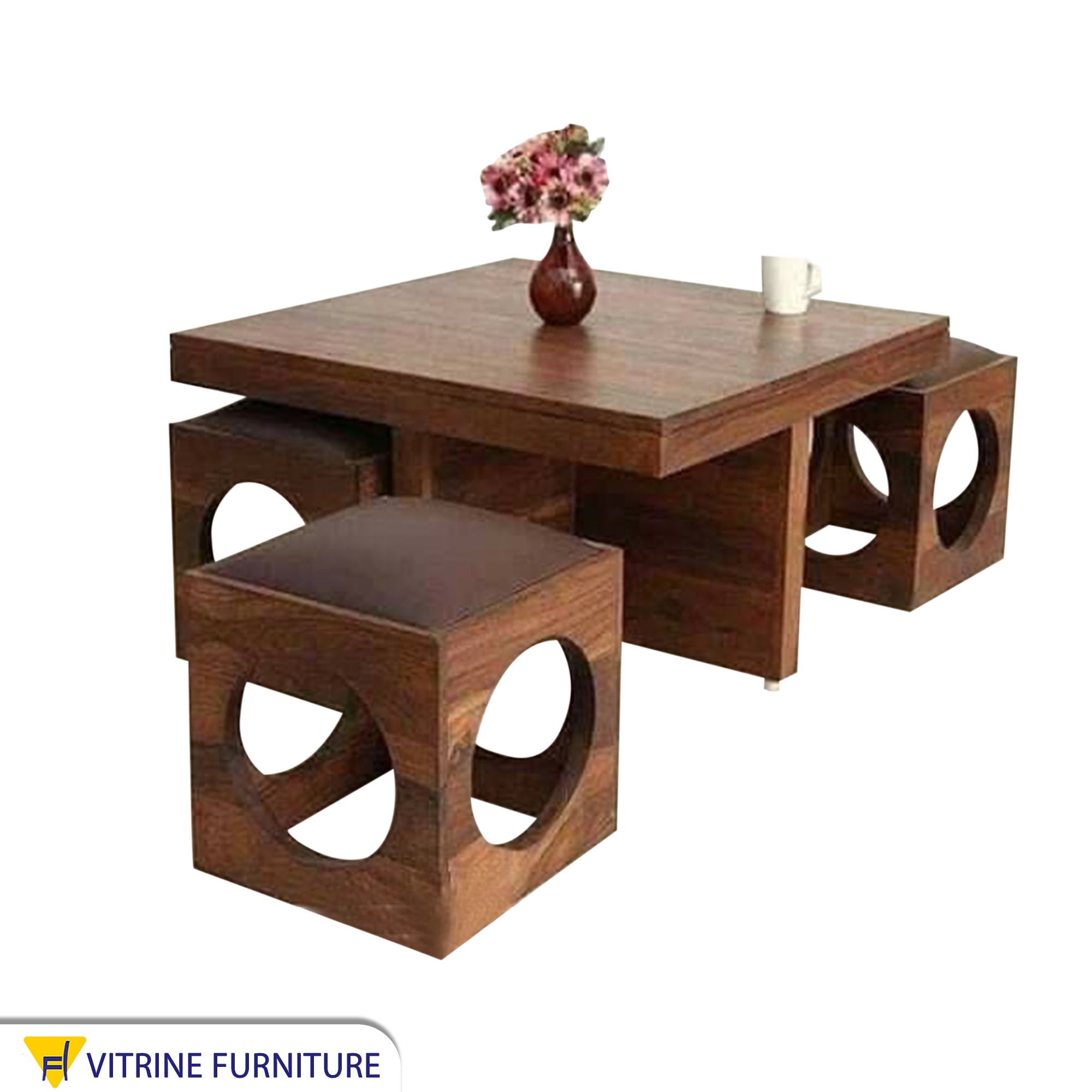 Large center table with four rolls