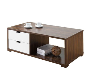 White and chocolate brown center table