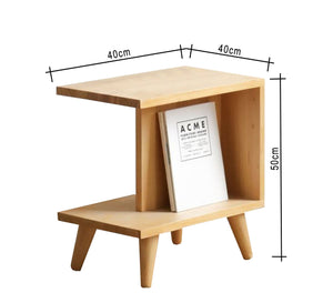  طاولة جانبية خشبية بلون بيج فاتح - قوية وجذابه
