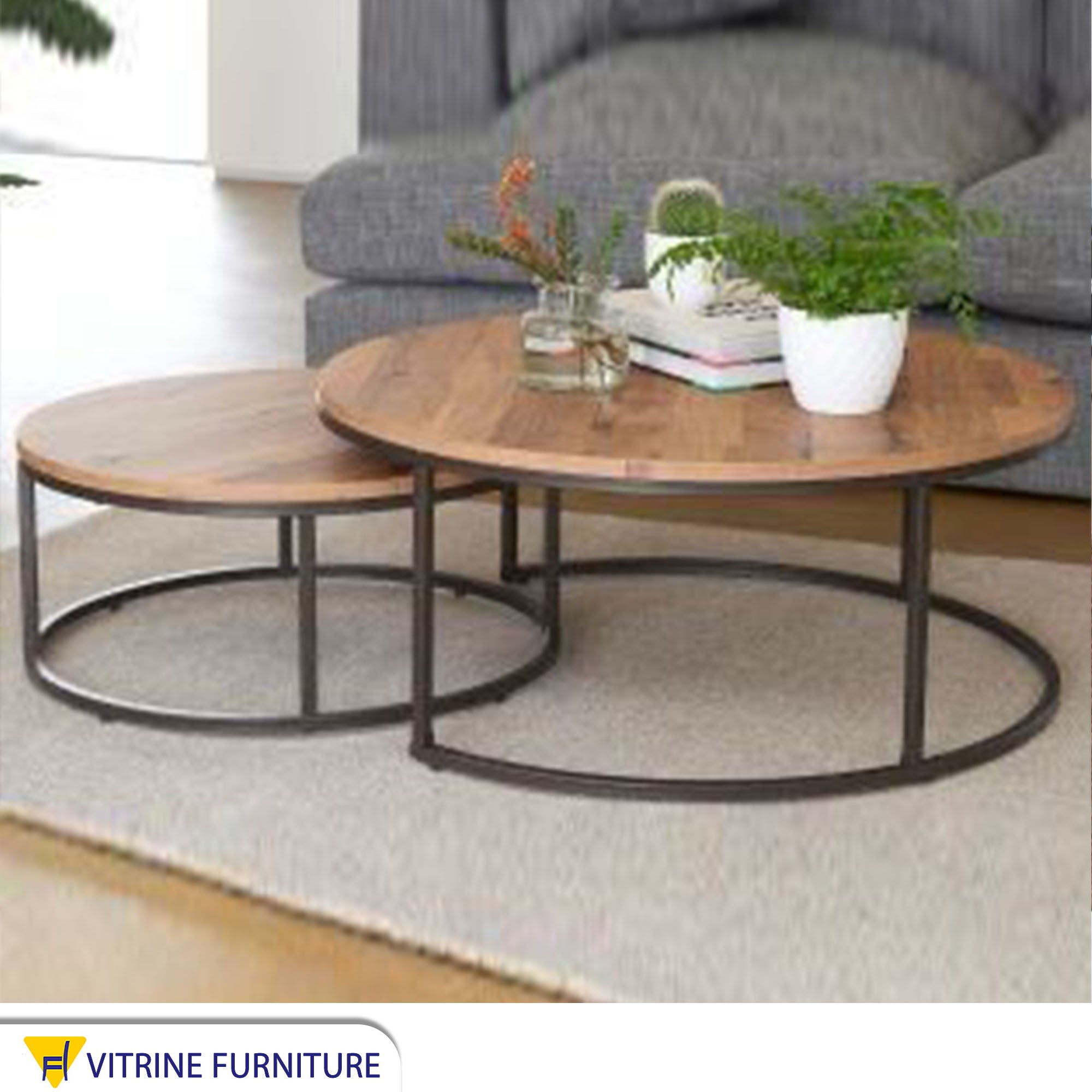 Two nested circular tables