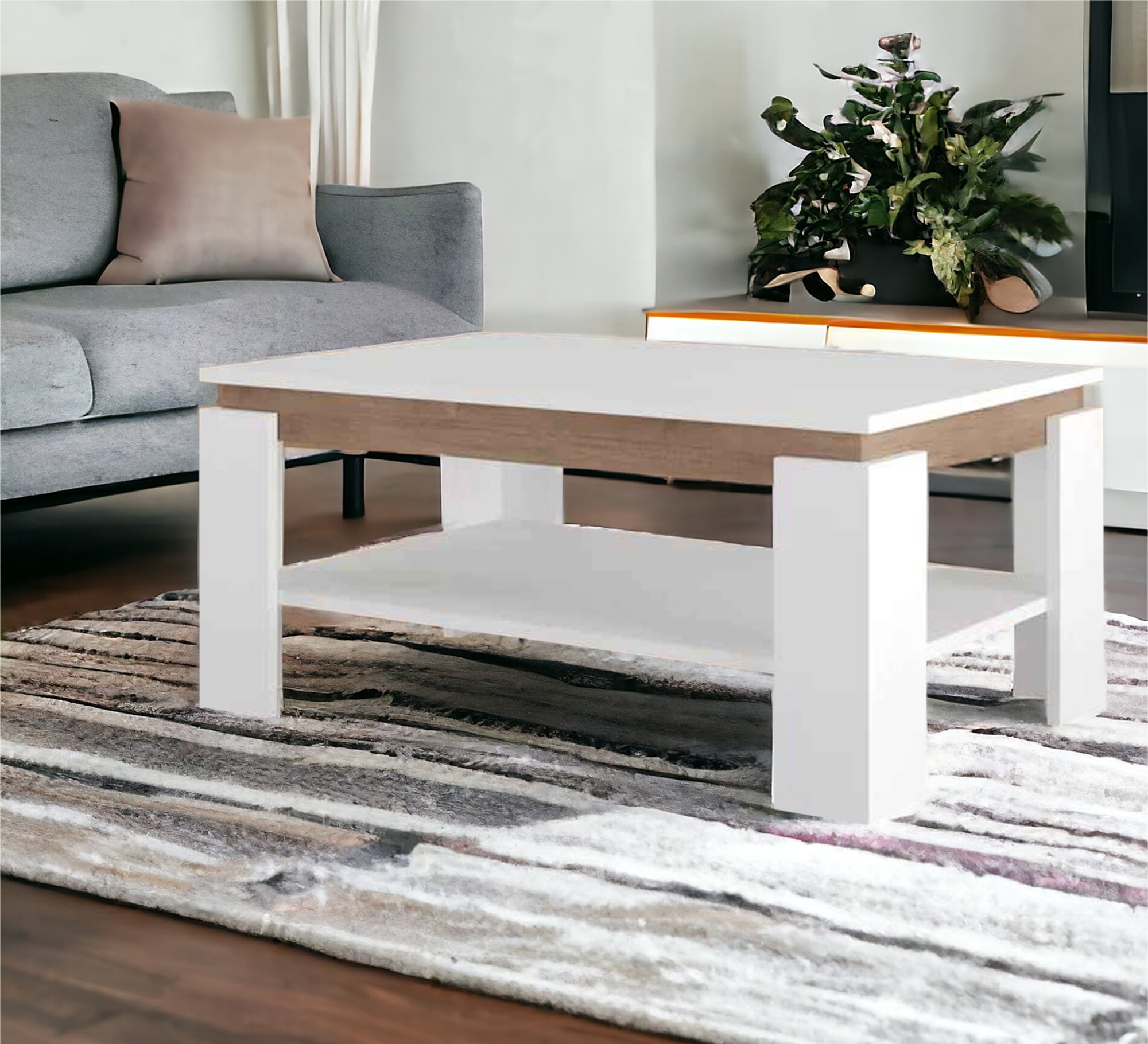 White rectangular table