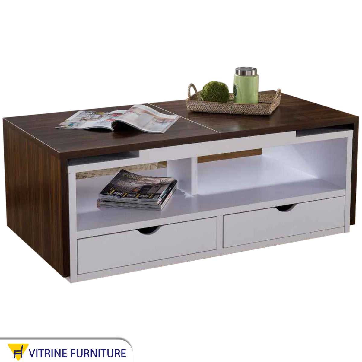 Rectangular table with internal storage - Vitrine Furniture