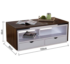 Rectangular table with internal storage