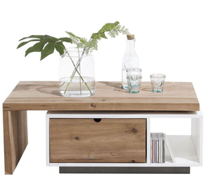 Modern table with wooden surface